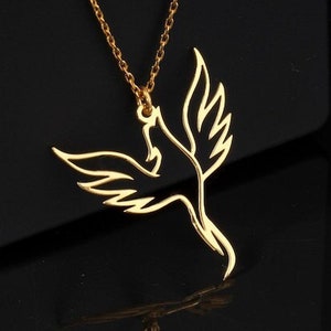 Gold Phoenix Necklace by Neckgold | Avatar Necklace | Dainty Phoenix Necklace | Rebirth Charm | Phoenix Pendant | Birthday gift