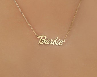 Personalisierte Namenskette von NeckGold, Spezielle Namenskette für Kinder, Barbie Namenskette, 14k-18k Gold Namenskette