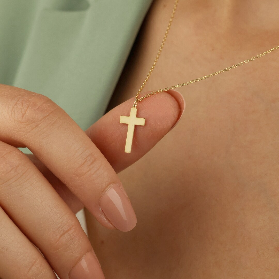 Tiny Cross Necklace by Neckgold, Minimalist Jewelry, Dainty Pendant