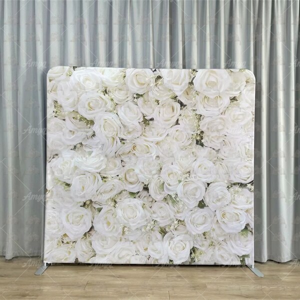 White Rose Photo Booth Backdrop Wedding Photography Background Banner For Party Backdrop Decoration