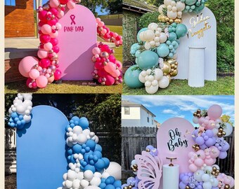 Personalized design double side Arch Backdrop Cover Metal Stand Chiara Wall Photo Booth Birthday Backdrop Banner Baby Shower Party Decor