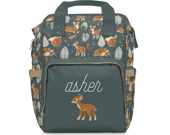 Personalized Diaper Backpack, Custom Nursery Decor,  Diaper Bag, Personalized Baby Gift, Deer Decor, Hunting Decor, Baby Shower Gift