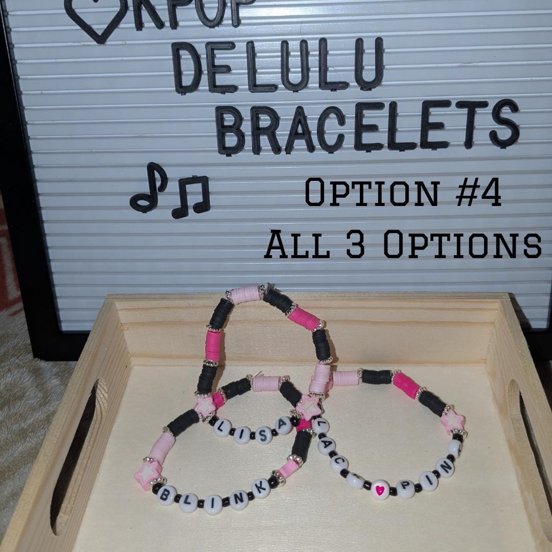 ★SENTIMENTS★ NO.238 [BLACK PINK] BRACELET Lisa Bracelet, Black Pink Friendship Bracelet, Kpop