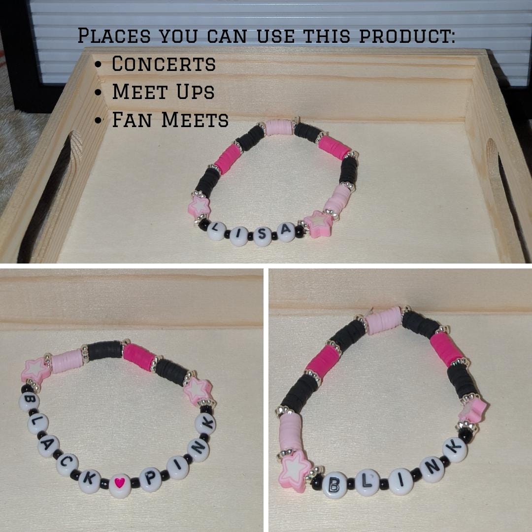 Lisa Bracelet, Black Pink Friendship Bracelet, Kpop