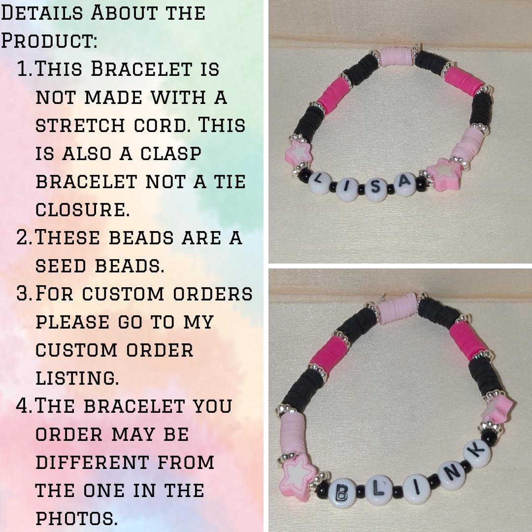 Lisa Bracelet, Black Pink Friendship Bracelet, Kpop