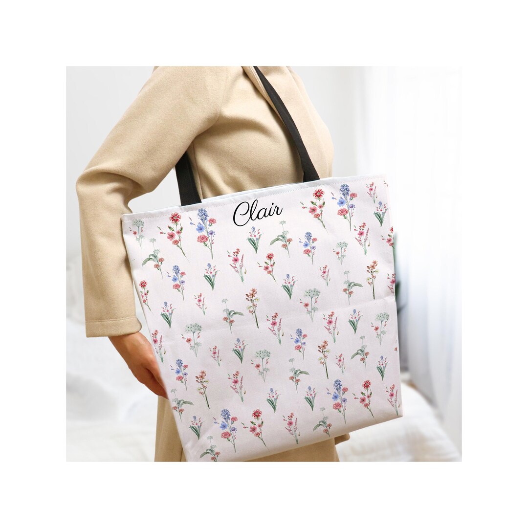 Aesthetics Tote Bag, Tote Bag Aesthetic Vintage, Floral Tote Bag