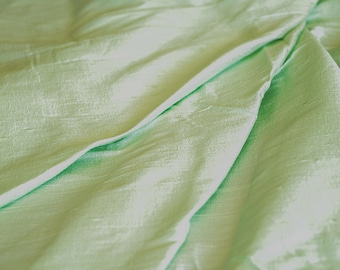 Light Green Dupioni Silk Fabric – 100% Pure Raw Silk