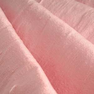 Baby Pink 100% PURE DUPIONI SILK, Raw silk, dress, wedding, quilt, sew, fabric, bridesmaid dresses, drapes, craft, dress material upholstery