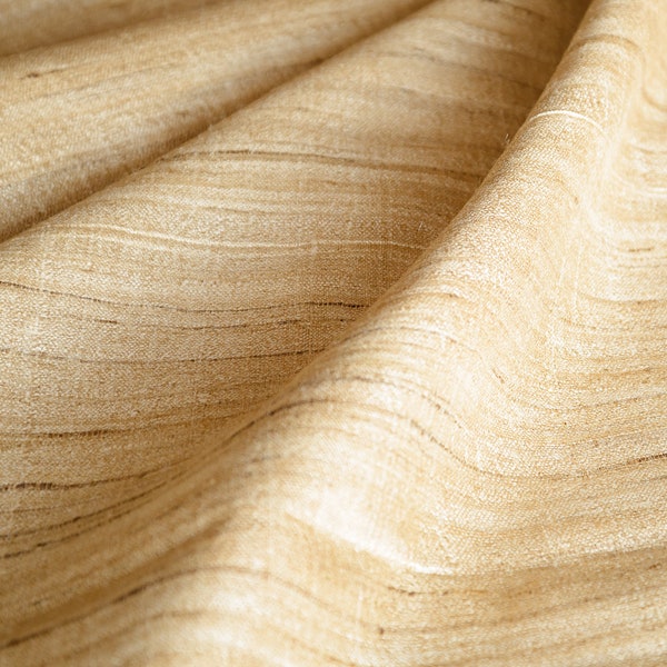 Tussar Natural Light - 100% PURE TUSSAR SILK, Raw silk, dress, quilt, sew, fabric, drapes, craft, dress material, upholstery