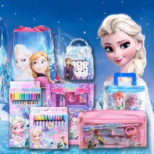La reine des neiges Elsa Anna Disney dessin animé enfants cadeau d'anniversaire règle taille-crayon gomme bloc-notes papeterie cadeau fournitures scolaires actif