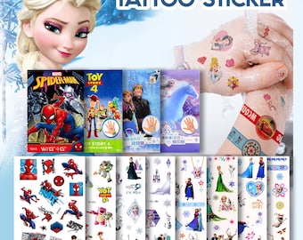 Elsa Frozen Princess Gift set Kids Girls Child Temporary Body Art Tattoo Stickers Waterproof Transfer Printing Stickers Gift Box