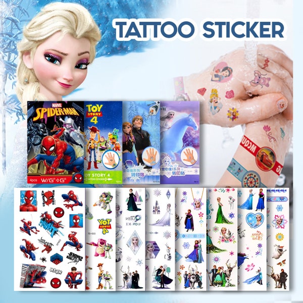 Elsa Frozen Princess Gift set Kids Girls Child Temporary Body Art Tattoo Stickers Waterproof Transfer Printing Stickers Gift Box