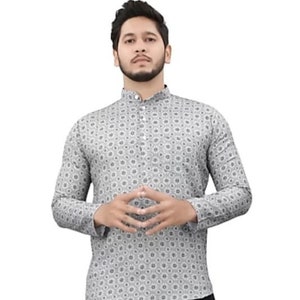 Man kurta short printed kurta handmade short kurta 100% cotton traditional kurta all size available only kurta.