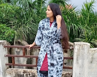 kimono Tie & dye women kimono handmade kimono long and medium length size available 100% cotton Boho robe.