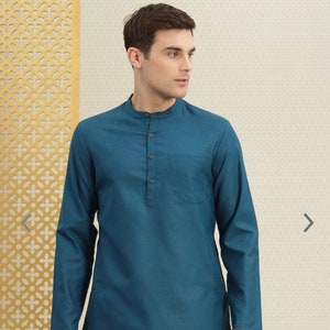 Kurta de algodón sólido para hombre Divali, atuendo indio kurta, 100 % algodón, kurta tradicional hecha a mano, solo para kurta.