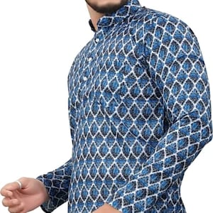 Men&#39;l short kurta printed kurta handmade short kurta 100% cotton traditional kurta solid colour kurta all size available only kurta.