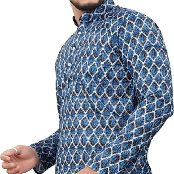 Men'S Lemon Printed Cotton Kurta Only