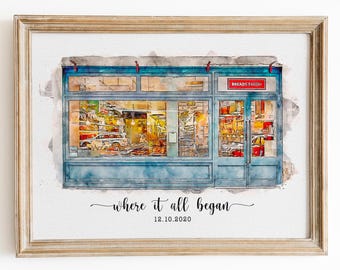 The Night We Met Print For Engagement Gift, Where It All Began Map Gift, Paper First Anniversary Gift For Her, Custom Wedding Gift Couples