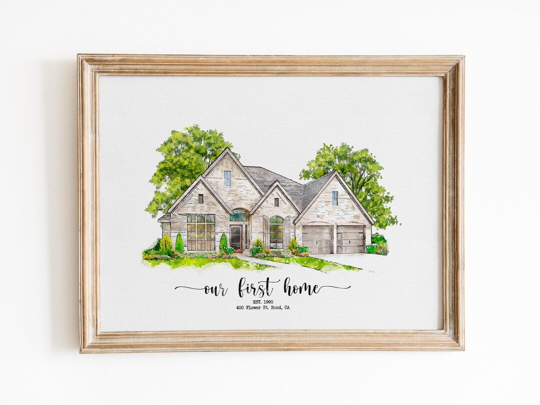 Custom Watercolor House Portrait,watercolor House Painting,personalized ...