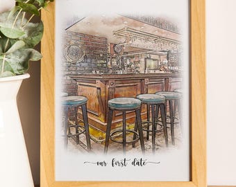 Custom Watercolor Portrait: First Date, Engagement, Anniversary (Digital File)