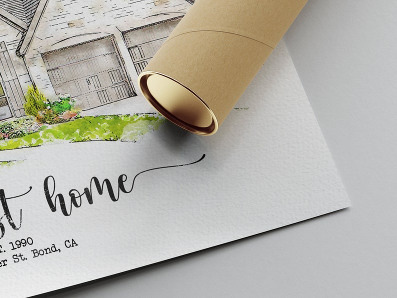 Custom Watercolor House Portraitwatercolor House Etsy