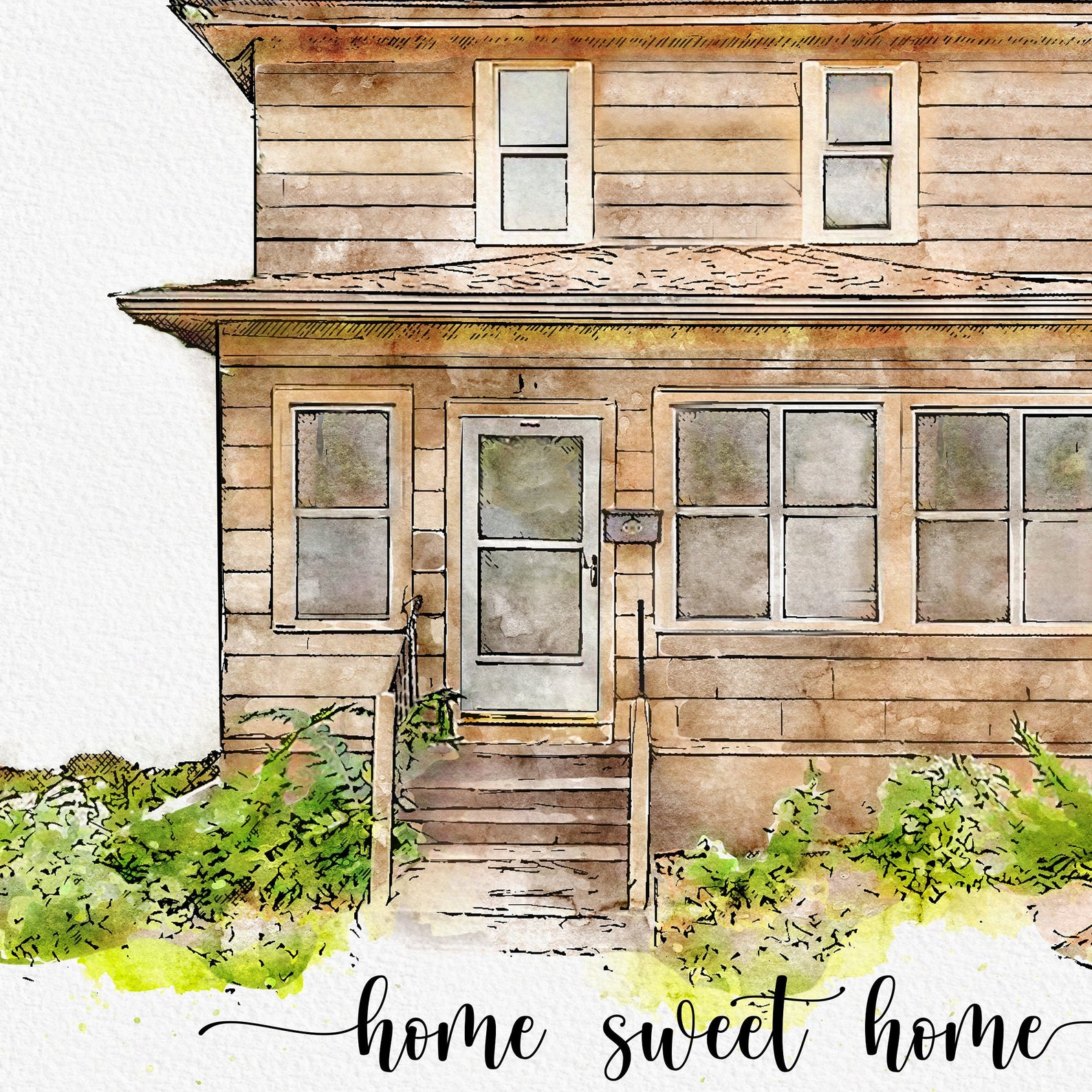 Custom Watercolor House Portrait,watercolor House Painting,personalized ...