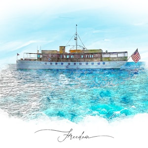 Individuelles Bootsportrait, Bootszubehör, Bootsportrait, Portrait vom Foto, Weihnachtsgeschenk, Aquarell Bootsportrait, Digital