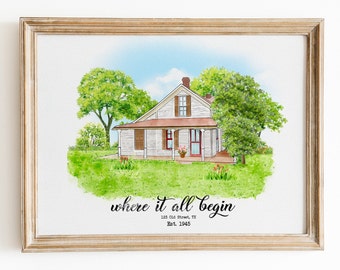 Custom House Portrait, House Portrait from Photo, Home Portrait, Watercolor House Portrait, Digital Print