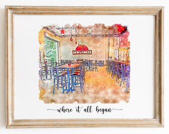 The Night We Met Print For Engagement Gift, Where It All Began Map Gift, Paper First Anniversary Gift For Her, Custom Wedding Gift Couples