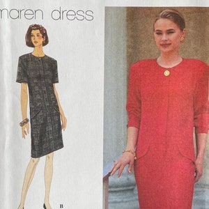 Simplicity 9195, storlek (6-10), damklänningar i petite-modell, oklippta, sömnadsmönster från 1994