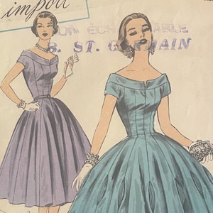 Cartamodello Battilocchi Advance 113, taglia 12, abito da donna, stile vintage anni '50, non tagliato.