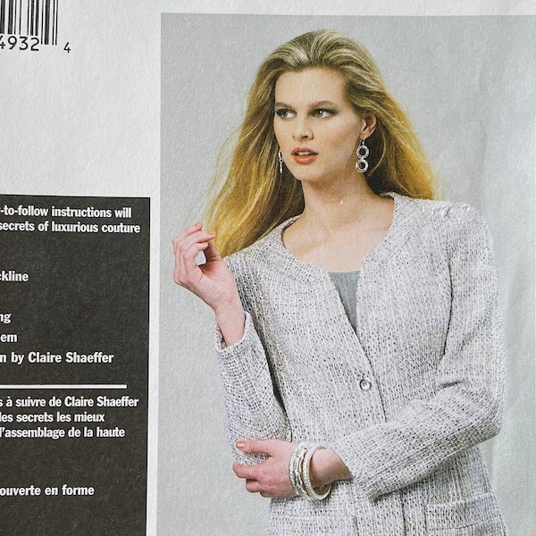 Vogue 8893, Women’s Size (16-18-20-22-24), jacket Claire Schaefer’s couture, uncut 2013 sewing pattern