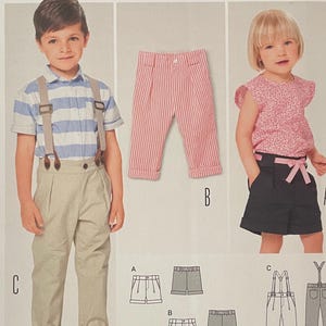 May include: A Burda kids' sewing pattern featuring illustrations of children's clothing. The pattern includes designs for pants and a skirt, with sizes ranging from EUR 92-122 and US 2-7. The cover has the number 9365 and text in multiple languages.