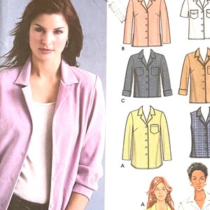 Simplicity 5455, tamanhos (6-12)/(14-22), Camisas de verão femininas, molde de costura feminina de 2003