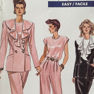 Vogue Pattern 7671, women’s size (8-10-12), jacket, skirt, pants and top, uncut 1989