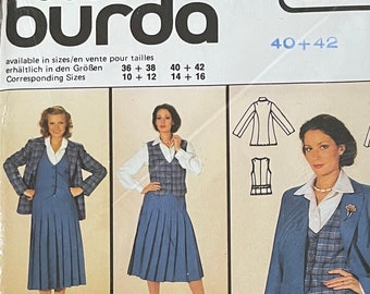 Burda  9689, Women’s Size (10-12-14-16), three separates with skirt, uncut 80’s sewing pattern