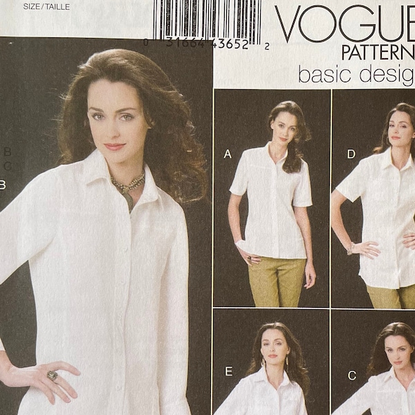 Vogue 8689, women size (14-22),  fitted shirt, uncut 2010 sewing pattern