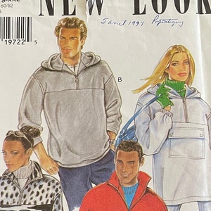May include: A sewing pattern for four different styles of jackets. The pattern is from New Look and is dated January 1997. The jackets are shown in different colours and patterns, including grey, white, red, and black and white.