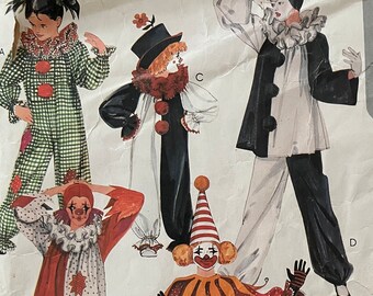 McCall’s Pattern 9212 kids size 6, clown costume, 80’s vintage