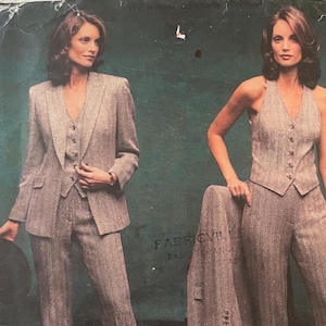 Vogue 2694, (18-22) petite jacka och byxor, Anne Klein dam oklippt mönster från 2002