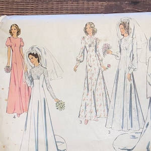 Style Pattern 1104 / Women Size 12, bust 34 / Misses wedding or bridesmaids Dress / 1975 / vintage