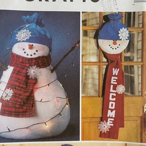 McCall’s craft pattern 2899, snowman for door decoration, 2000