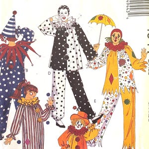 Patrón de costura para disfraz de payaso adulto McCall’s 4944, talla mediana (36-38), estilo vintage para Halloween (hazlo tú mismo)