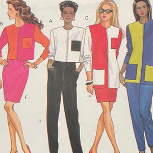 May include: A Butterick Classics Fast & Easy sewing pattern envelope featuring illustrations of women's fashion designs. The designs include dresses, jackets, skirts, and pants in various color combinations. The envelope has the number 5804.