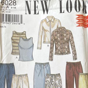 New Look 6028, Size (8-18), casual wardrobes, women's UNCUT 90's sewing pattern