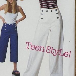 Butterick 6098, modello di cucito per pantaloni da ragazzo stile teenager, modello non tagliato 1999