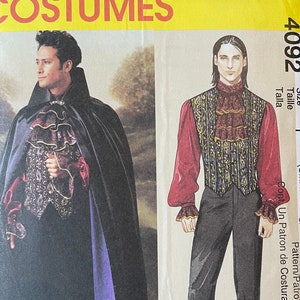 McCall’s 4092, All size men’s, vampire costumes, uncut sewing pattern