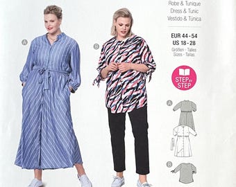 Burda 6108, Size (18-28), casual dress and tunic, uncut sewing pattern