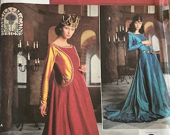 Simplicity 8725, Size (4-8)/ (10-12-14)/(16-18-20) medieval dresses,  women’s sewing pattern
