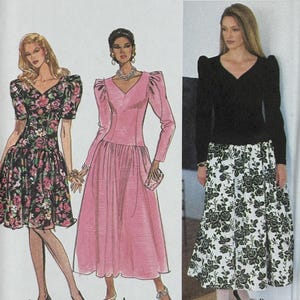 Simplicity 8727, Size (8-12)/(14-18), Misses' Petite dress, 1993 Uncut sewing pattern
